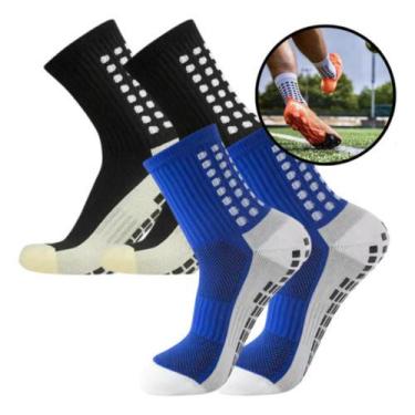 Imagem de Kit 2 Meias Antiderrapantes Futebol Grip Estabilidade Treino Tamanho Ú