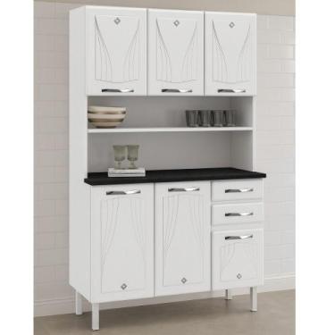 Imagem de Cozinha Compacta em Aço 6 Portas 2 Gavetas com Tampo - Telasul, Branco