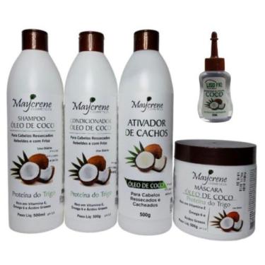 Imagem de Kit Cabelos Cacheados Capilar Coco Shampoo maycrene, kit5coco