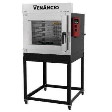 Imagem de Forno Industrial Turbo Elétrico Venâncio Twister 5 Esteiras Exterior Aço Carbono Interior Inox com Cavalete Trifásico 220V FVT5E