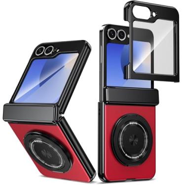 Imagem de XKchatpt Capa magnética dobrável para Samsung Galaxy Z Flip 5, suporte giratório de 360°, capa de liga de alumínio com proteção de dobradiça e protetor de tela frontal para Samsung Galaxy Z Flip 5