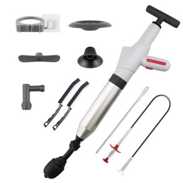 Imagem de mivndeeopu Desentupidor de vaso sanitário, êmbolos para banheiro resistente com suporte, cobra de vaso sanitário potente para desentupir êmbolo com indicadores de pressão em tempo real para lavatório