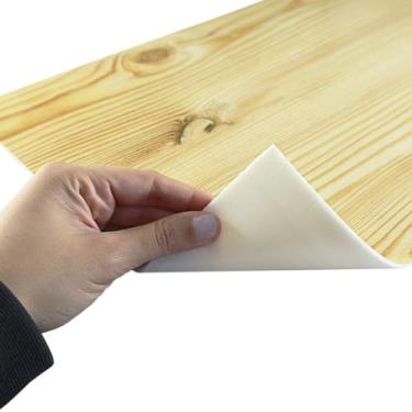 Imagem de Placa Decorativa Adesiva, PVC, Madeira Clara, 60cm x 30cm x 2mm, Auto Adesivo, Resistente à Água, Papel de Parede para Decoração de Casa