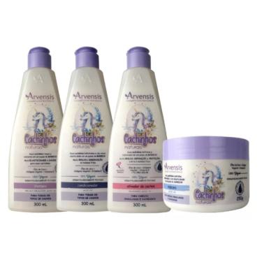 Imagem de Kit Arvensis Cachinhos Shampoo + Condicionador + Ativador 300ml + Máscara 250gr