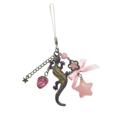 Imagem de Aoekaff Chaveiro de contas de lagarto para bolsa de telefone, bolsa de lagartixa engraçada e fofa mochila acessórios Y2k, mini, Plástico