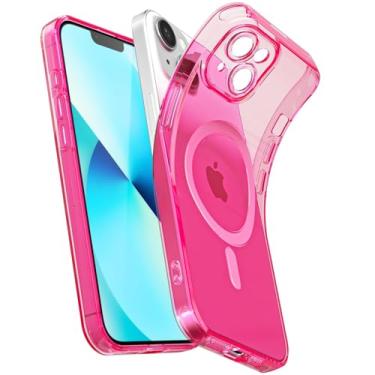 Imagem de Svanove Capa magnética transparente para iPhone 13 Mini, compatível com Magsafe Slim Thin Transparent Mag Safe Case para mulheres e meninas, linda de silicone macio fluorescente brilhante com capa