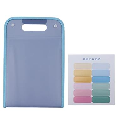 Imagem de Pasta acordeão 13 camadas Grande capacidade Organizador de arquivo antiincrustante à prova d'água Pasta de arquivo expansível para escritório escolar Material PP plástico 24 x 36 (Azul luz das