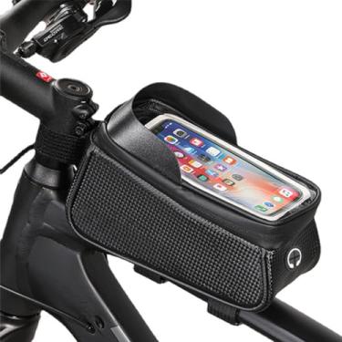 Imagem de Bolsa de Quadro Frontal para Bicicleta, à Prova D’Água, Suporte de Celular com Tela Sensível, Design Prático e Resistente