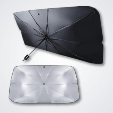 Imagem de Para-Sol Retrátil Protetor de Para-Brisa Carro Universal Quebra Sol Dobrável com Proteção Térmica e Contra Raios UV