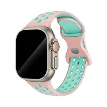 Imagem de Pulseira De Borracha Colorida Para Apple Watch Band 44mm 45mm 46mm 49m