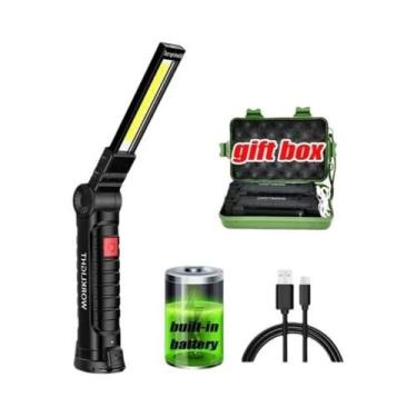 Imagem de Lanterna LED COB Portátil Recarregável Com 5 Modos, Luz De Trabalho Ma