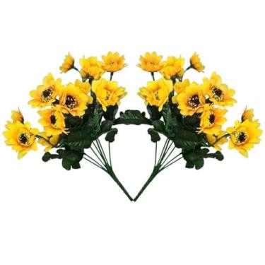 Imagem de Kit 5 Buquês de Girassol Artificial com 23 Flores – Arranjo Decorativo para Casamento, Festas e Decoração de Ambientes(2 UNIDADES)