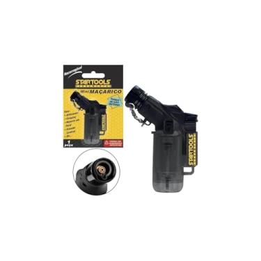 Imagem de Mini Maçarico à Gás Recarregável com Trava e Regulador de Chamas, 11cm x 6cm, 60g, para Culinária, Artesanato, Camping