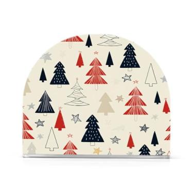 Imagem de Qilmy Bonito suporte de guardanapo de acrílico para árvore de Natal, porta-guardanapos para mesas cozinha restaurante decoração de casa, suporte decorativo moderno para guardanapos de coquetel de