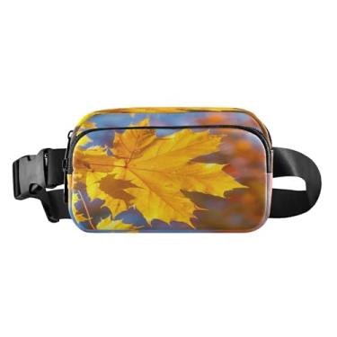 Imagem de CEBUGI Pochetes de caminhada para homens e mulheres, pochetes modernas com folhas de bordo resistentes à água com cinto ajustável para treino, viagem, corrida