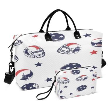 Imagem de STAYTOP 2 peças de bolsas de viagem para capacete de futebol, bolsas esportivas para homens e mulheres, bolsa de fim de semana para pernoite bolsa de ginástica com bolsa de higiene pessoal