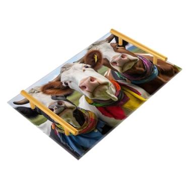 Imagem de Wassud Bandeja de banheiro de três vacas bandejas de acrílico para perfume, alça de maquiagem, cômoda, quarto, cozinha, mesa, 30 x 20 cm