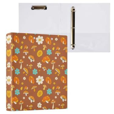 Imagem de STAYTOP Lindas flores, organizador de fichário redondo, fichário de 3 anéis com prancheta (carta A4), fichário fofo para material de escritório escolar