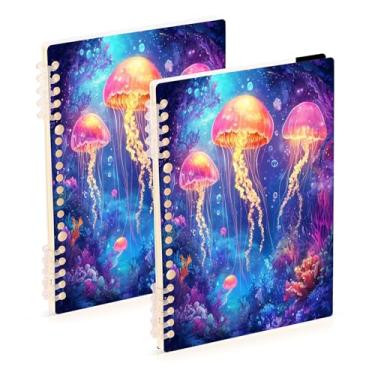 Imagem de Burbuja Cadernos com nome, papel pautado universitário A5 com 60 folhas, fichário para escritório, 2 unidades