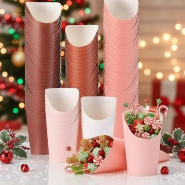 Imagem de Lounsweer 240 peças de copos de batata frita de papel de 400 ml, porta-batatas fritas, copos, caixa de pipoca, cone de waffle para levar para viagem de festa para comida de casamento (5 tons de cores