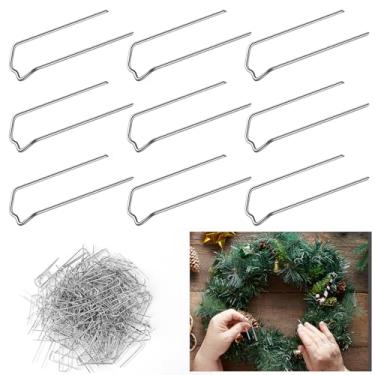 Imagem de 160 pinos verdes para plantas, pinos de samambaia floral em forma de U para guirlandas de palha, palhetas florais de metal para projetos de artesanato DIY, buquês de flores, arranjos de férias