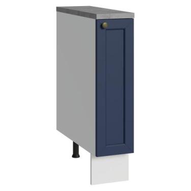 Imagem de Balcão Porta-Temperos 20 cm 1 Porta Branco/Azul Vik Madesa, Branco/Azu