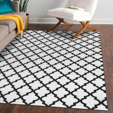 Imagem de Tapete em Tecido Jacquard com Látex 2,00 m x 2,50 m 75% Algodão, 25% Poliéster - Arabesco Cru