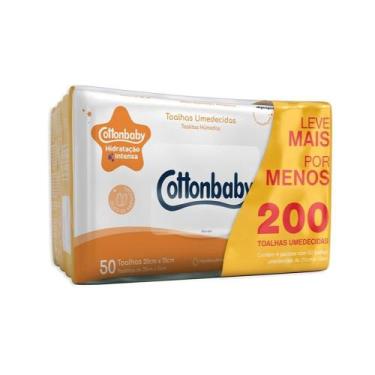 Imagem de Toalhas Umedecidas Cotton Baby Premium Hidratação Intensa - 4 Embalage