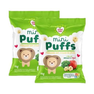 Imagem de Kit 2X: Snack Infantil Puffs Brócolis e Maçã Nhami Mami 15g