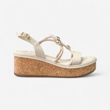 Imagem de Sandália Flatform Bebecê com Strass e Rebites Off White-Feminino