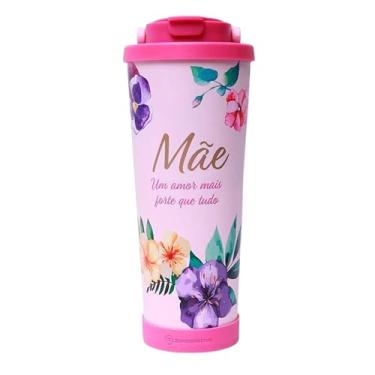 Imagem de Zona Criativa – Copo Spring 850ml Mãe Florence | Copo Térmico c/Parede Dupla em Inóx, Base Antiderrapante, Tampa Antivazamento, Canudo + Limpador | Ideal para Levar Bebida com Segurança