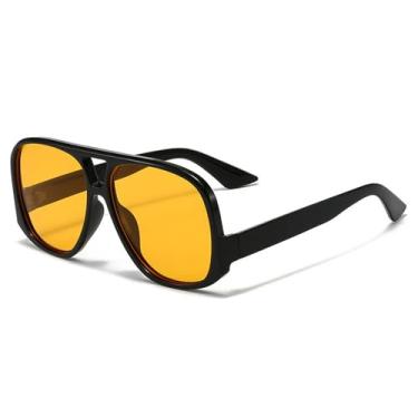 Imagem de Óculos de Sol Oversized com Estampa de Leopardo, Proteção UV400, para Esportes ao Ar Livre, Corrida e Ciclismo, nas Cores Preto e Laranja.