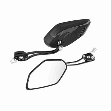 Imagem de Generic Espelhos Retrovisores Laterais de Motocicleta Com Padrão de Chama de Alumínio, Fortes e Duráveis, Ajuste Universal para a Maioria das Motocicletas e Scooters (Preto)