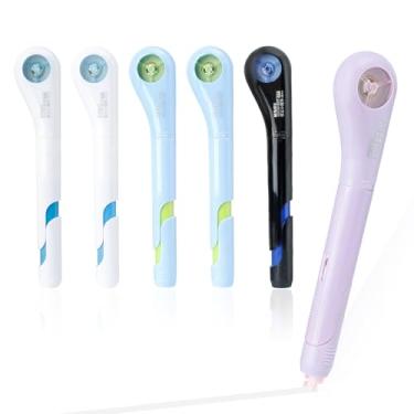 Imagem de M&G 6 canetas brancas de fita corretiva, retrátil de 19,7 m, para correção instantânea, aplicador portátil resistente a rasgos, fácil de usar para material de escritório escolar (6 m cada)