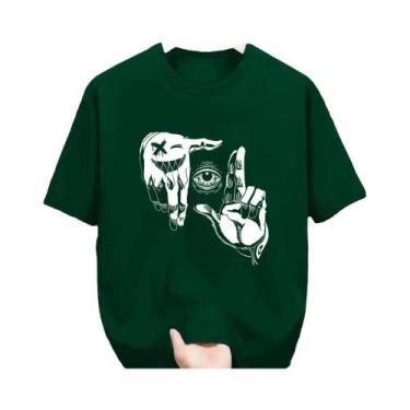 Imagem de Camiseta Casual De Verão Masculina Em Poliéster Respirável Com Estampa