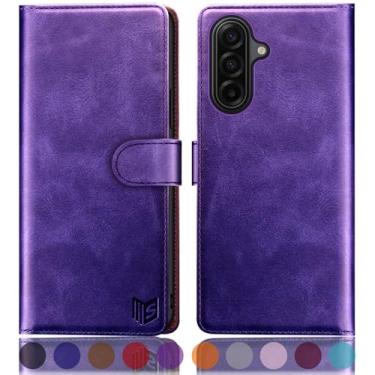 Imagem de SUANPOT Capa carteira compatível com Samsung Galaxy A17 5G com suporte de cartão de crédito com bloqueio RFID, capa protetora de couro PU flip book mulheres homens para Samsung A17 capa de telefone