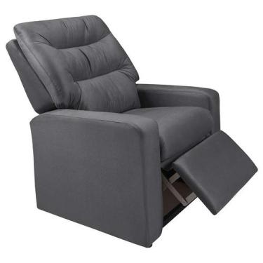 Imagem de Poltrona Reclinável Paris Suede Cinza - Mobly