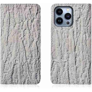 Imagem de KKFAUS Capa de telefone flip magnética com suporte de cartão, para Apple iPhone 13 Pro Max (2021) 6,7 polegadas padrão de casca de couro folio Kickstand case coldre (cor: cinza)