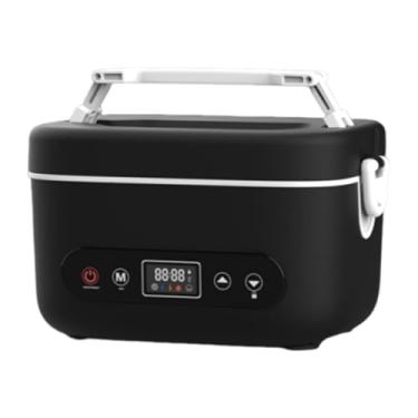 Imagem de ＫＬＫＣＭＳ Lancheira elétrica sem fio, lancheira aquecida recarregável, portátil, aquecedor de alimentos, para camping, trabalho, escritório, refeições e, Preto