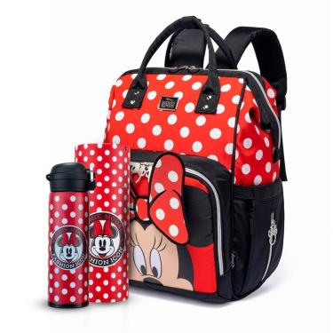 Imagem de Kit Mochila Maternidade Garrafa Minnie Resistente Disney-Feminino