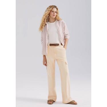 Imagem de Calça De Sarja Feminina Wide Leg Cargo Estonada Hering-Feminino