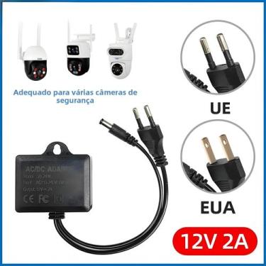 Imagem de Adaptador De Energia À Prova d'Água 12V 2A Para Câmera De Vigilância E