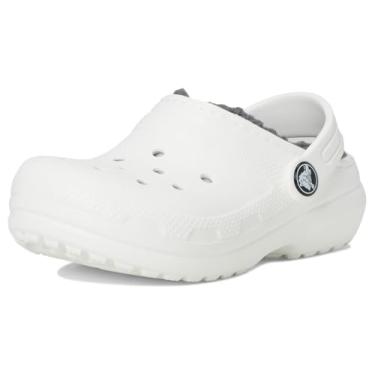 Imagem de CROCS Classic Lined Clog T - White/Grey - C9 , 207009-10M-C9, Kids Unisex , White/Grey , C9