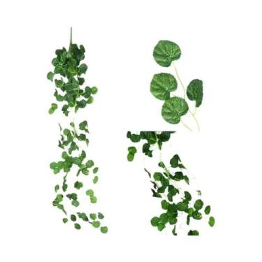 Imagem de Guirlanda De Folhas De Hera Artificial De 90cm Verde Para Decoração De