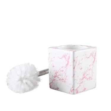 Imagem de Escova de vaso sanitário de cerâmica para casa moderna criativa banheiro cabo longo escova de vaso sanitário conjunto de suporte de escova de vaso sanitário esfregão de banheiro