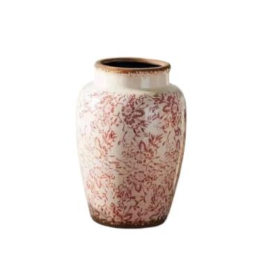 Imagem de URGDWEKJY Vaso retrô glacê de gelo velho vaso de cerâmica sala de estar flores cultivadas água simulação flores decoração de casa vasos de flores (B)