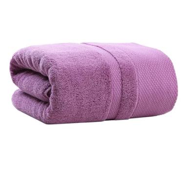 Imagem de Toalhas de banho premium de algodão de fibra longa, toalhas macias e absorventes espessas para casa e hotel, multicoloridas (roxo brilhante)