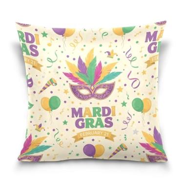 Imagem de Blueangle Máscara de carnaval (2) capas de almofada - 50 x 50 cm, decoração de férias de fazenda para sofá de casa (892)