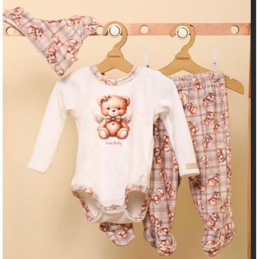 Imagem de Conjunto Plush Luxo Bebê Menino + Touca Lessa Kids B9268-Masculino