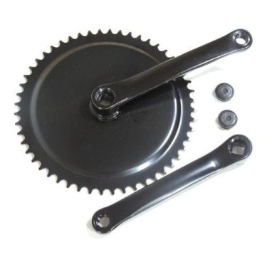 Imagem de Pedivela Aço De Bike Fixa 170mm 1 Coroa 52 Dentes Preto - Logan